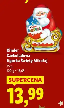 Lidl Czekolada Kinder Czekoladowa figurka Święty Mikołaj oferta