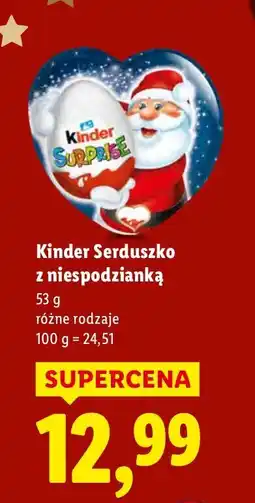 Lidl Czekolada Kinder Serduszko z niespodzianką różne rodzaje oferta