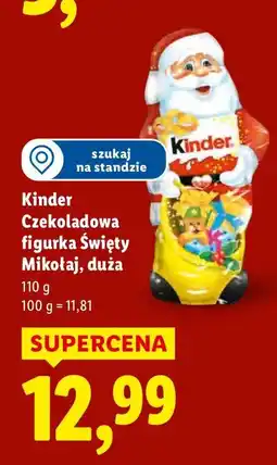 Lidl Czekolada Kinder Czekoladowa figurka Święty Mikołaj, duża oferta