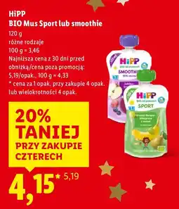 Lidl Mus Sport lub smoothie HiPP BIO Mus Sport lub smoothie oferta