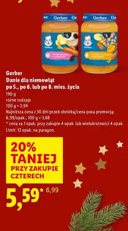 Lidl Danie dla niemowląt Gerber po 5., po 6. lub po 8. mies. życia oferta