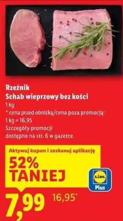 Lidl Rzeźnik Schab wieprzowy bez kości oferta