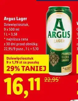 Lidl Argus Lager, 9x500 ml oferta