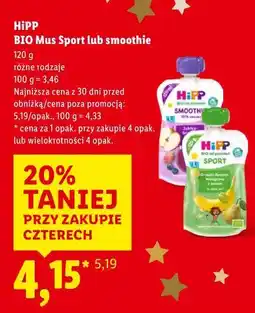 Lidl HIPP CIO Mus Sport lub smoothie oferta
