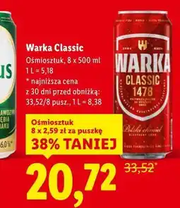 Lidl Warka Classic, 8 x 500 ml oferta