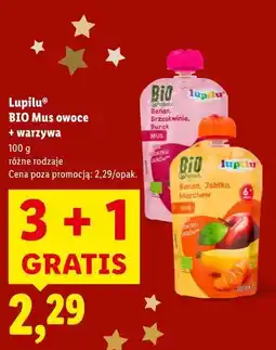Lidl Lupilu BIO Mus owoce + warzywa oferta
