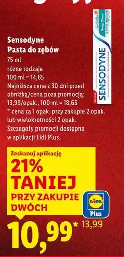 Lidl Sensodyne pasta do zębów oferta