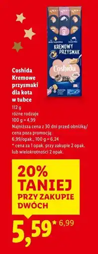 Lidl Coshida Kremowe przysmaki dla kota w tubce oferta