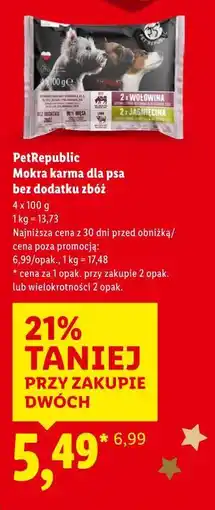 Lidl PetRepublic Mokra karma dla psa bez dodatku zbóż oferta
