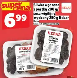 Topaz Śliwka wędzona z pestką 200g/Susz wigilijny wędzony 250g Hebar oferta