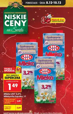 Biedronka Mleko UHT 3,2% Mlekovita Łódzka 1l oferta
