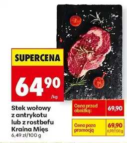 Biedronka Stek wołowy z antrykotu lub z rostbefu Kraina Mięs oferta