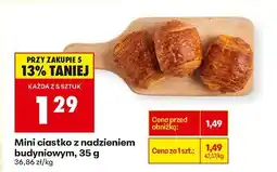 Biedronka Mini ciastko z nadzieniem budyniowym, 35 g Biedronka oferta