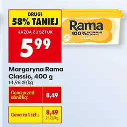 Biedronka Margaryna Rama Classic, 400 g oferta