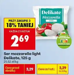 Biedronka Ser mozzarella light Delikate, 125 g oferta