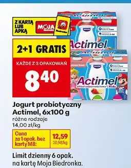 Biedronka Jogurt probiotyczny Actimel, 6x100 g różne rodzaje oferta