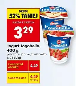 Biedronka Jogurt Jogobella pieczono jabłko, truskawka 400g Zott oferta