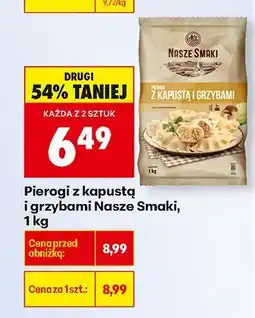 Biedronka Pierogi z kapustą i grzybami Nasze Smaki, 1 kg oferta