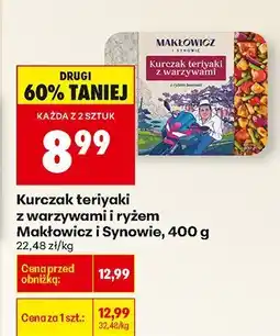 Biedronka Kurczak teriyaki z warzywami z ryżem Makłowicz i Synowie, 400 g oferta