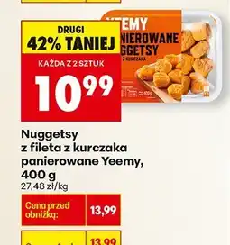 Biedronka Nuggetsy z fileta z kurczaka panierowane Yeemy, 400 g oferta