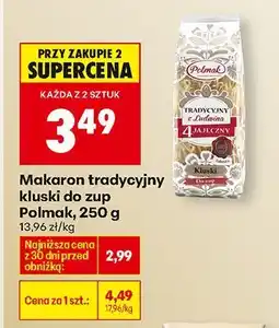 Biedronka Makaron tradycyjny kluski do zup Polmak, 250 g oferta
