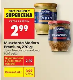 Biedronka Musztarda Madero Premium, 270 g: dijon, francuska, miodowa oferta