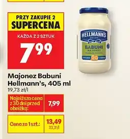 Biedronka Majonez Babuni Hellmann's, 405 ml oferta