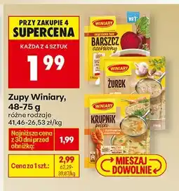 Biedronka Zupy Winiary, 48-75 g, różne rodzaje oferta