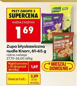 Biedronka Zupa błyskawiczna nudle Knorr, 61-65 g, różne rodzaje oferta