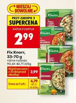 Biedronka Fix Knorr, 33-70 g, różne rodzaje oferta