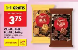 Biedronka Ciastka listki Bonitki, 260 g: maślane, kakaowe oferta