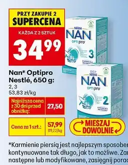 Biedronka Mleko Nan Optipro Nestlé, 650 g: 2,3 oferta