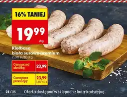 Biedronka Kiełbasa biała surowa premium Lada Tradycyjna oferta
