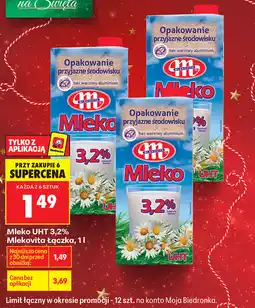 Biedronka Mleko UHT 3,2% Mlekovita Łączka, 1L oferta