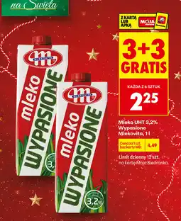 Biedronka Mleko UHT 3,2% Wypasione Mlekovita, 1 L oferta