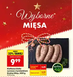 Biedronka Kiełbasa ciała surowa z tymiankiem Kraina Mięs oferta