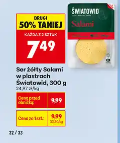 Biedronka Ser żółty w plastrach Światowid oferta
