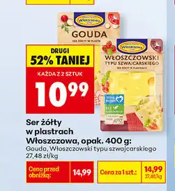 Biedronka Ser żółty w plastrach Włoszczowa oferta