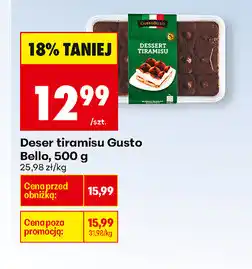 Biedronka Deser tiramisu Gusto Bello oferta
