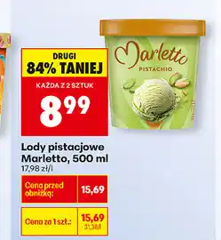 Biedronka Lody pistacjowe Marletto oferta