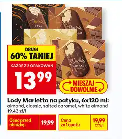 Biedronka Lody Marletto na patyku oferta
