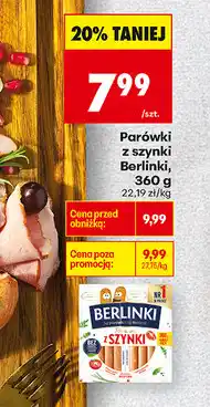 Biedronka Parówki z szynki Berlinki oferta