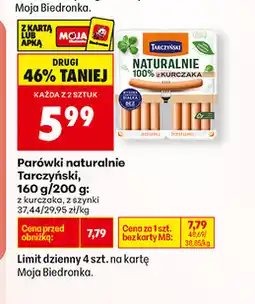 Biedronka parówki naturalne tarczyński oferta