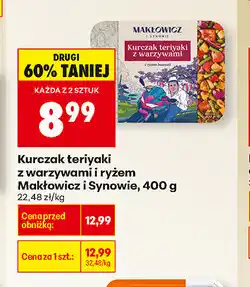 Biedronka Kurczak Teriyaki z warzywami i ryżem Makłowicz i Synowie oferta