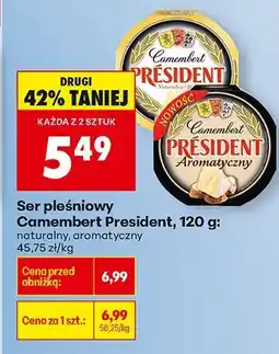 Biedronka Ser pleśniowy Camembert 120 g naturalny President oferta