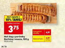 Biedronka Hot dog z parówką Berlinką oferta