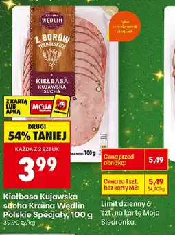 Biedronka Wędlin z Borów Kiełbasa Kujawska oferta