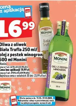 Topaz Oliwa z oliwek Biała Trufla 250 ml/olej z pestek winogron 500 ml Monini oferta