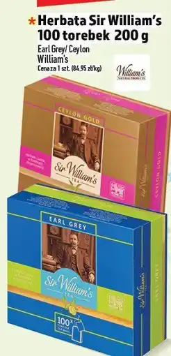 Topaz Herbata Sir William's Earl Grey/Ceylon 100 torebek 200g oferta