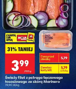Biedronka Świeży filet z pstrąga tęczowego łososiowego ze skórą Marinero oferta
